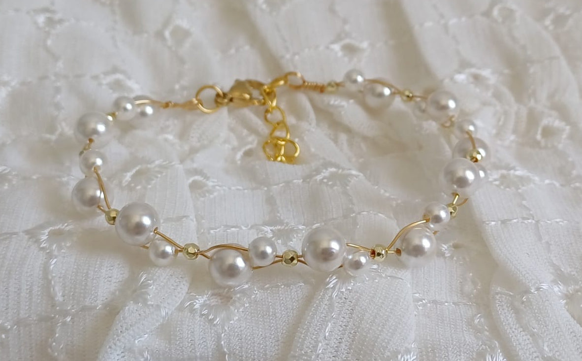 Bratara cu sfere Mother of pearls