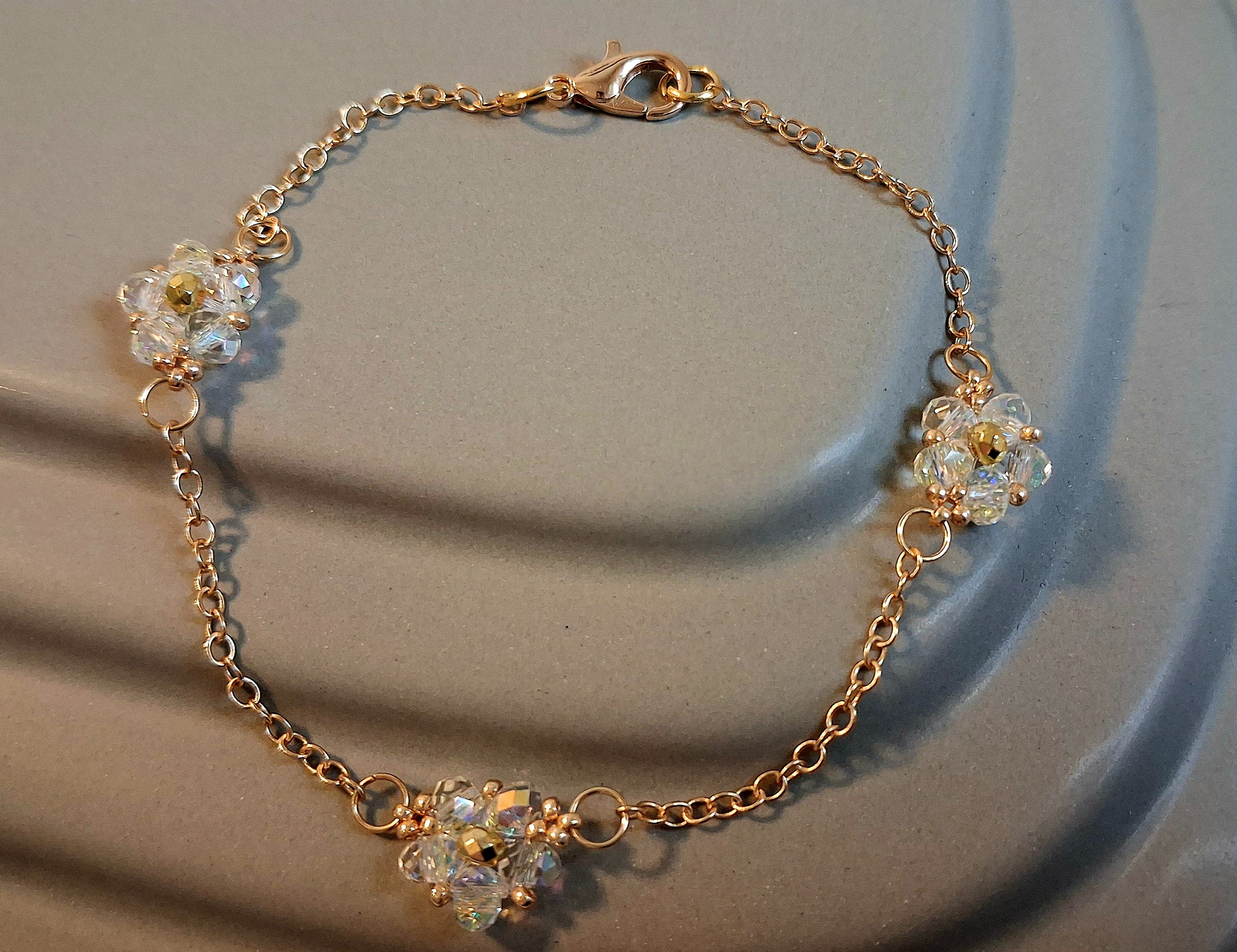 Bratara flori de cristal