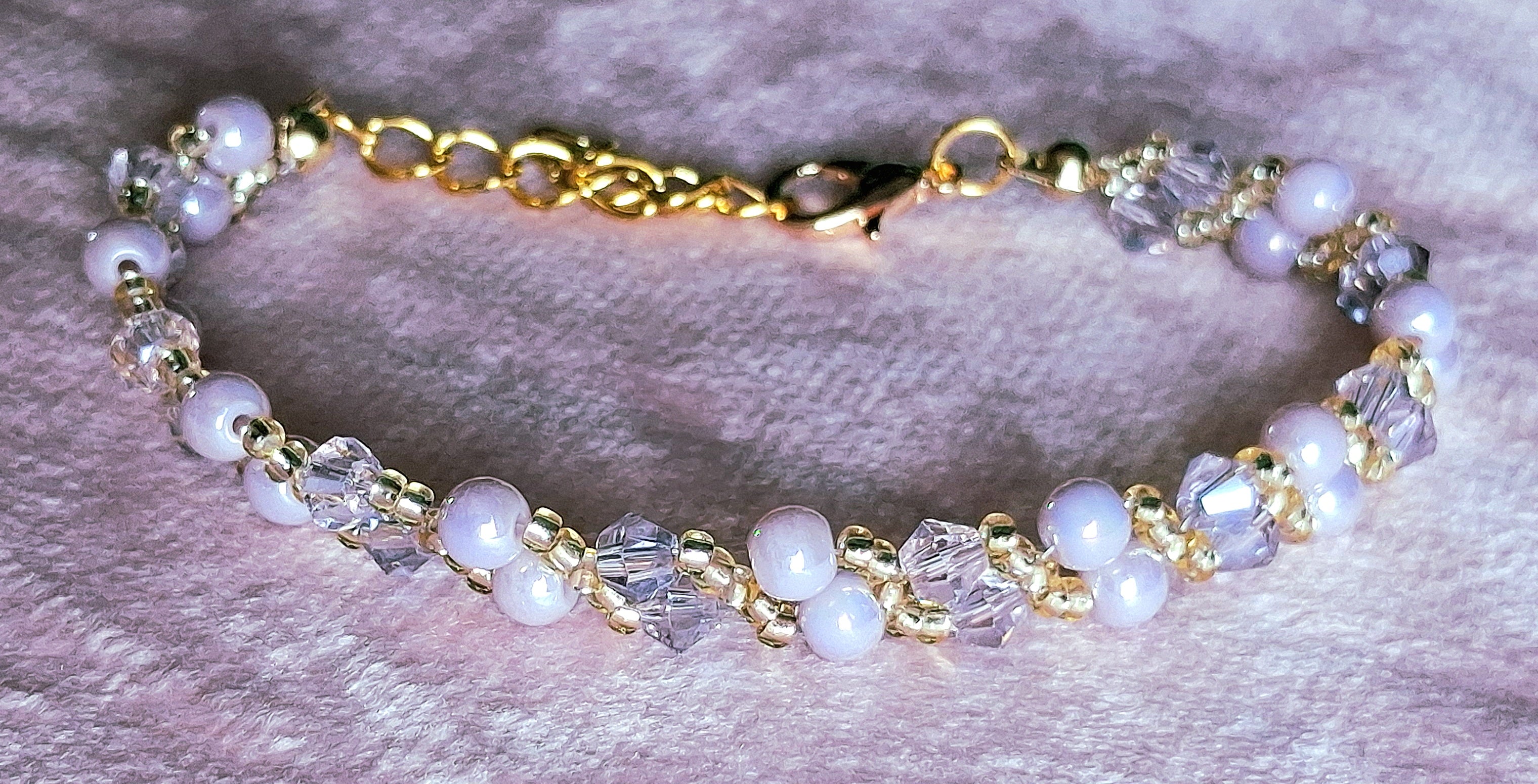 Bratara Spring cu cristale si perle